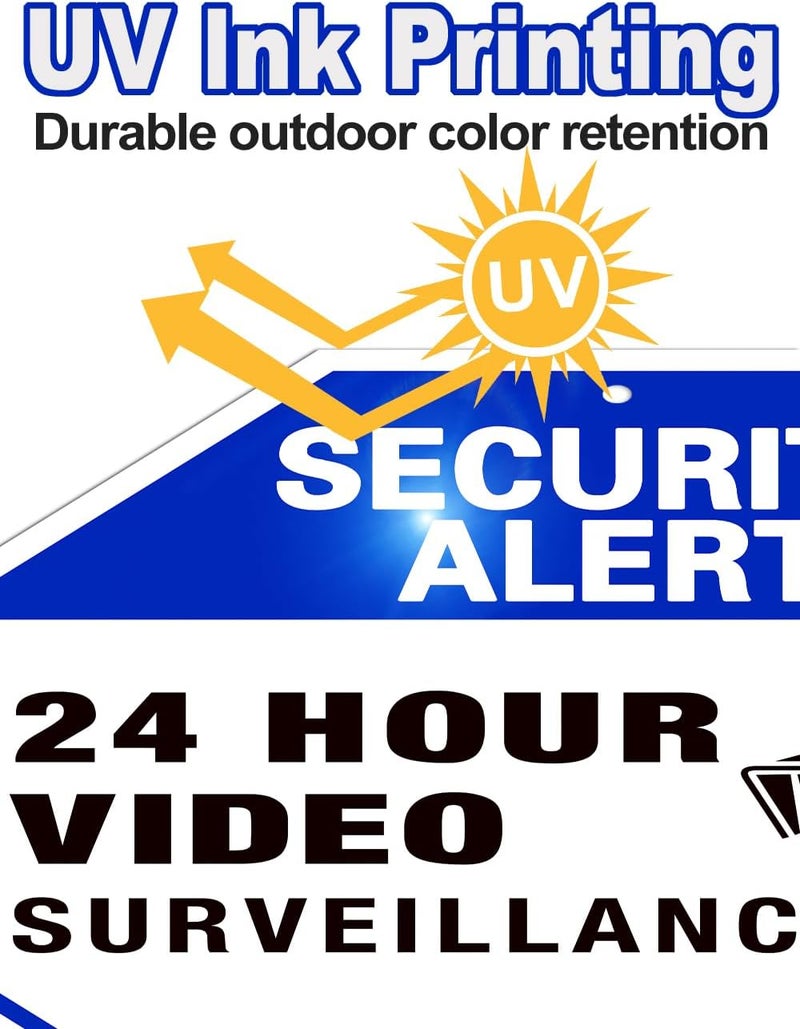 multiwins Video Surveillance Sign, 4-Pack 10"x10" Security Camera Sign, Reflective and Waterproof Material 24 Hour Surveillance Signs For Home/Business - Image 5